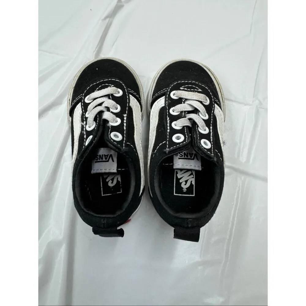 Vans Ward Black and White Slip On Toddler Shoe Size 5